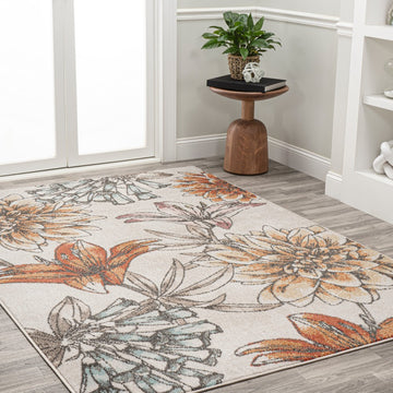 Giglio Modern Botanical Flower Area Rug